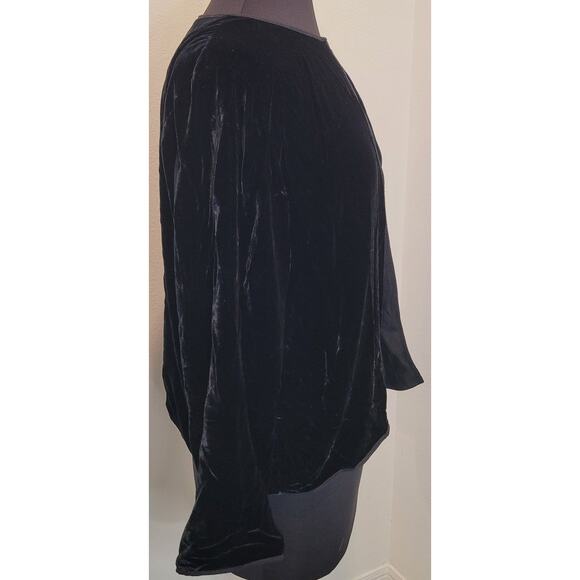 Eileen Fisher Black Silk Velvet Open Front Jacket M Holiday Party Formal - Picture 3 of 7